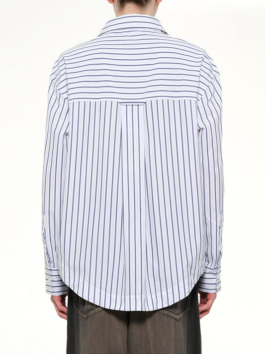 Embossed ADC Stripe Shirt in White