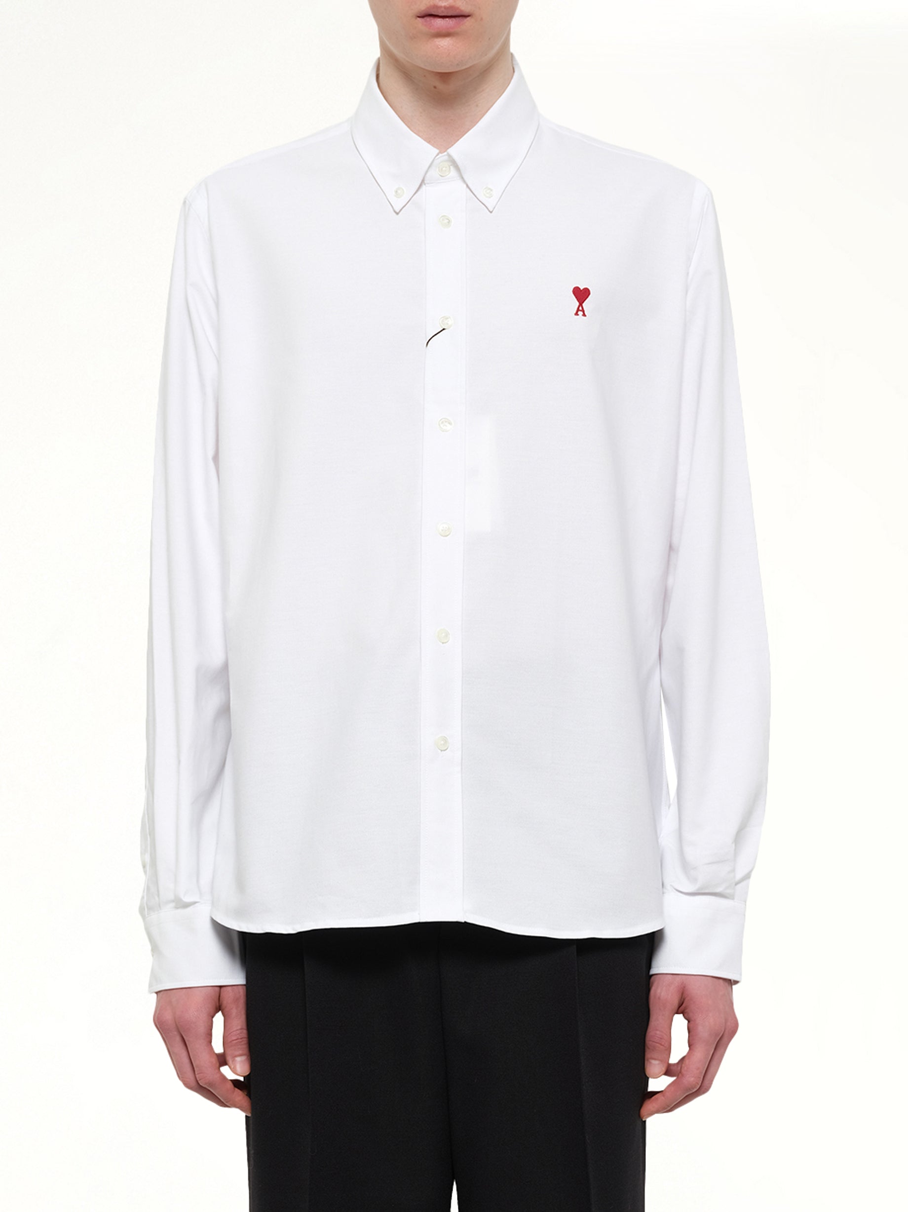 Embroidered ADC Long Sleeve Shirt in White