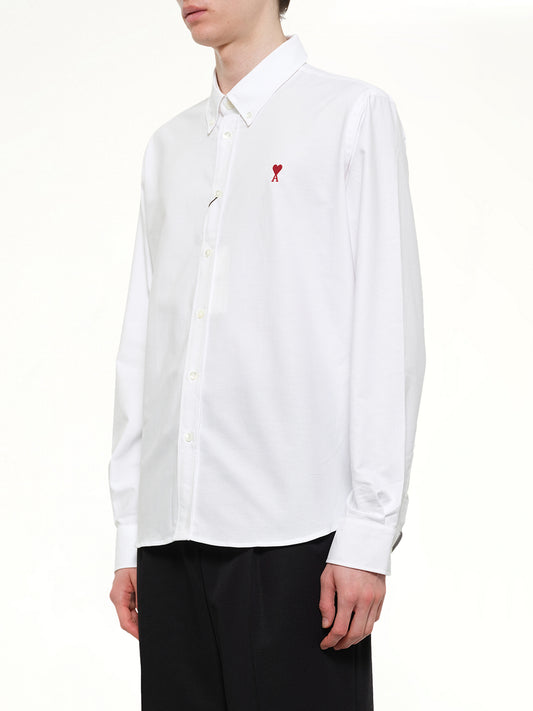 Embroidered ADC Long Sleeve Shirt in White