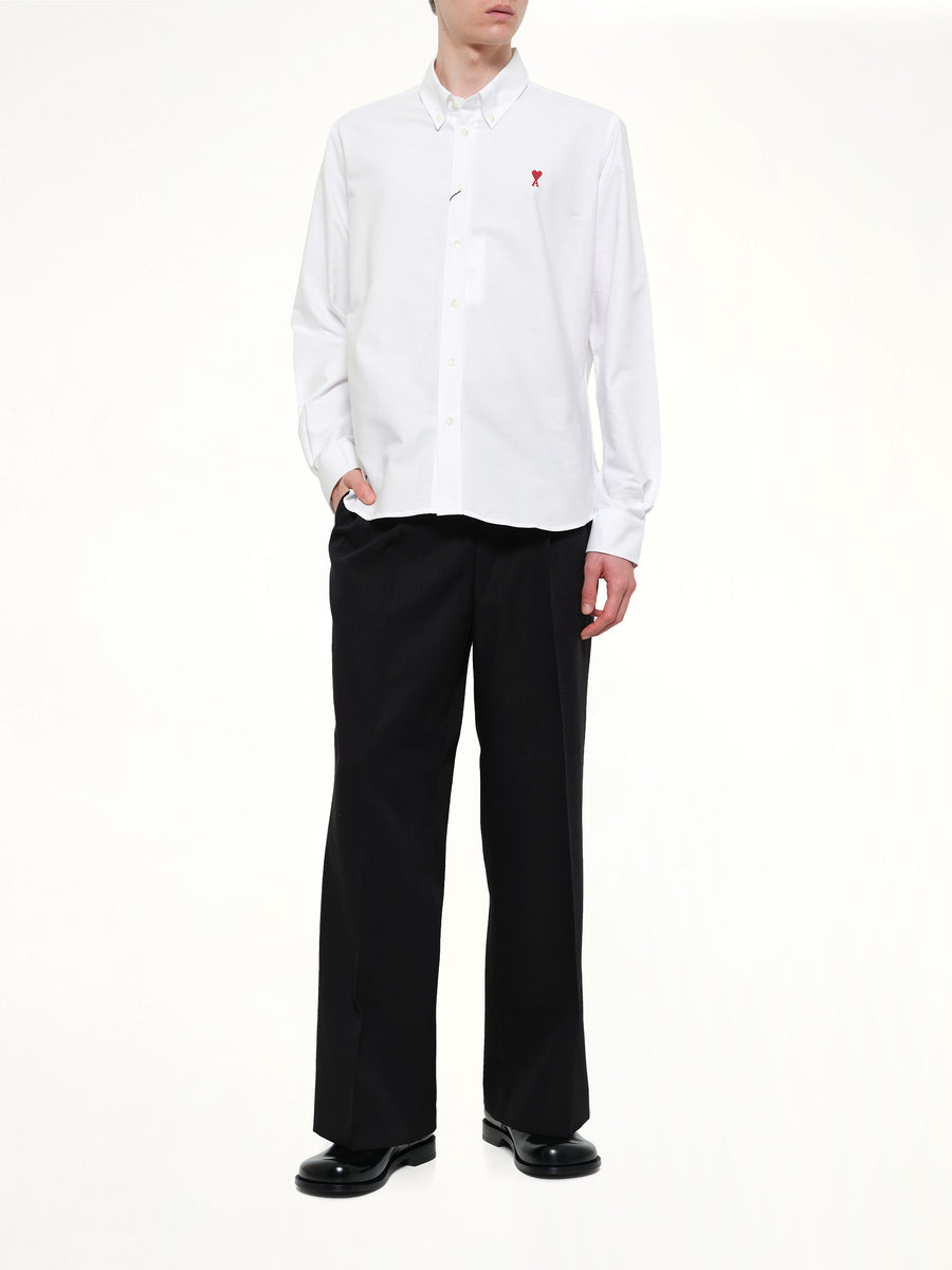 Embroidered ADC Long Sleeve Shirt in White