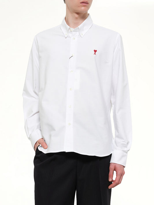 Embroidered ADC Long Sleeve Shirt in White