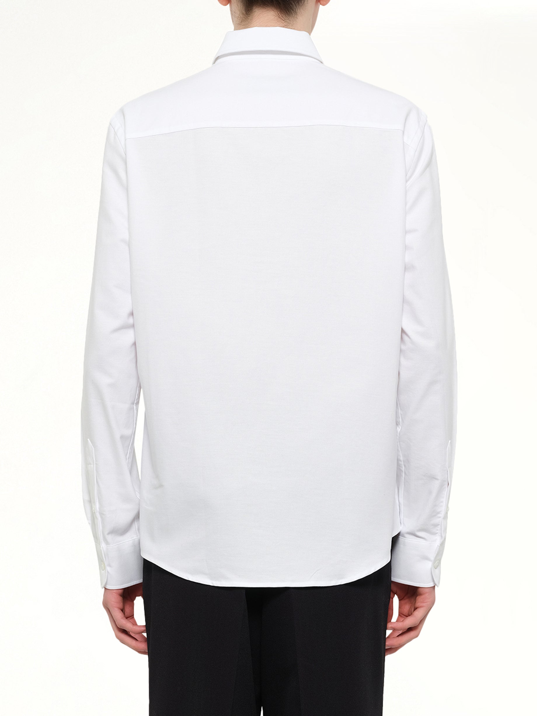 AMI PARIS Embroidered ADC Long Sleeve Shirt in White Back View from MARAIS