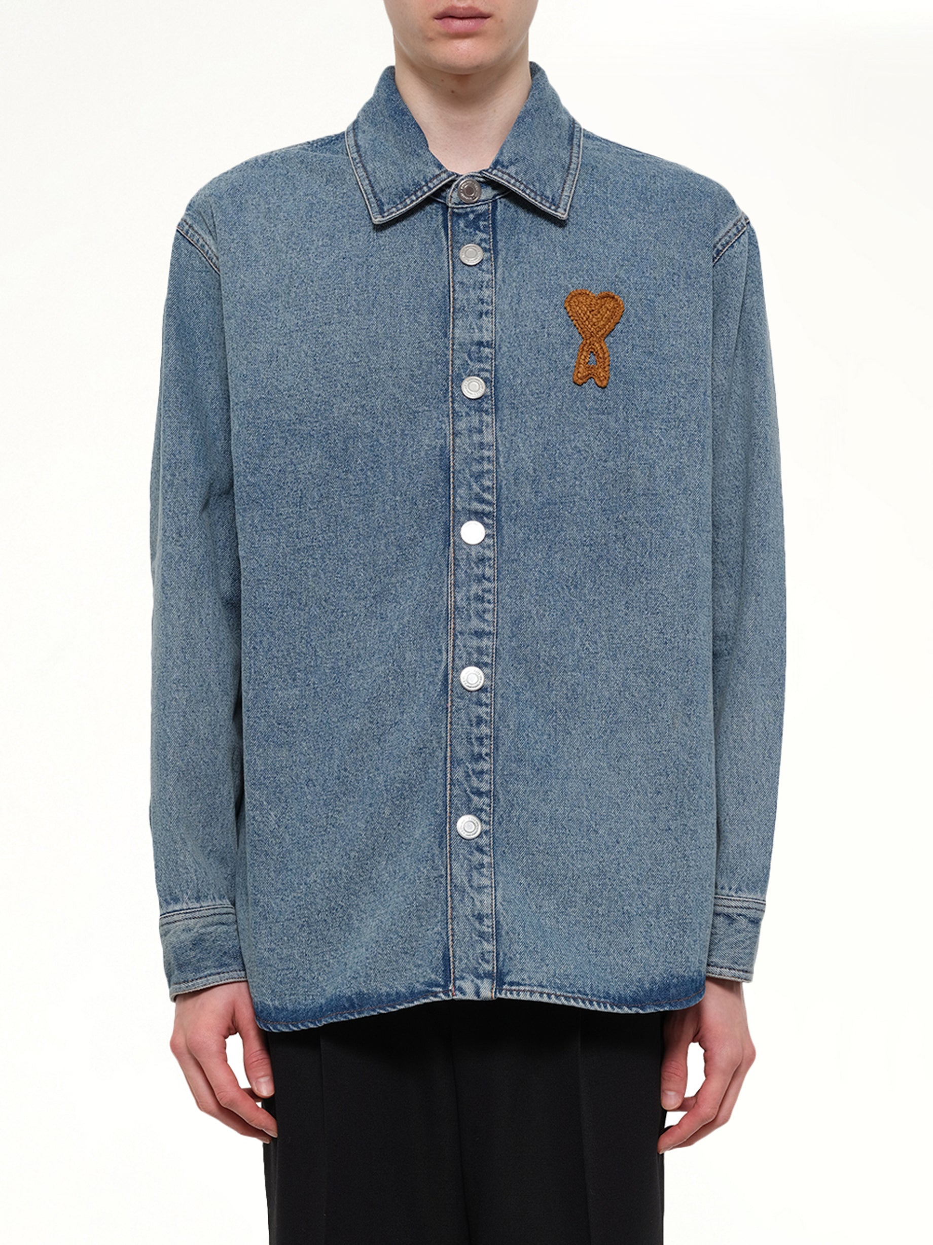Knitted ADC Denim Shirt in Blue