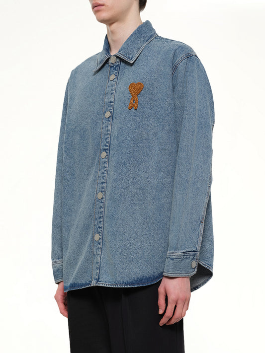 Knitted ADC Denim Shirt in Blue