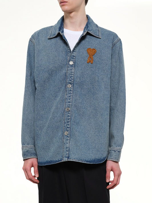 Knitted ADC Denim Shirt in Blue
