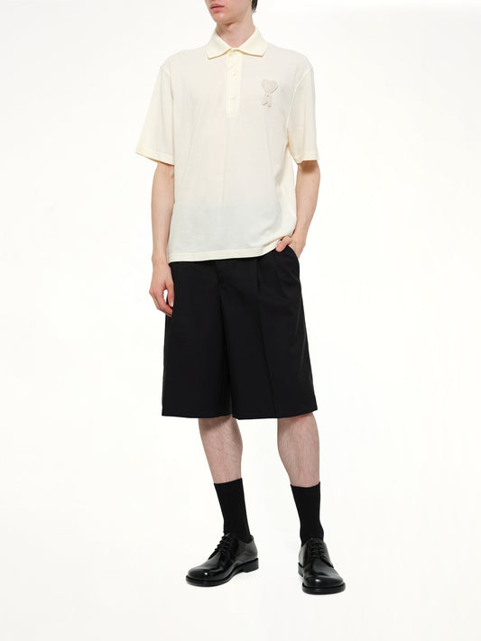 Low Waist Wide Bermuda Shorts in Black