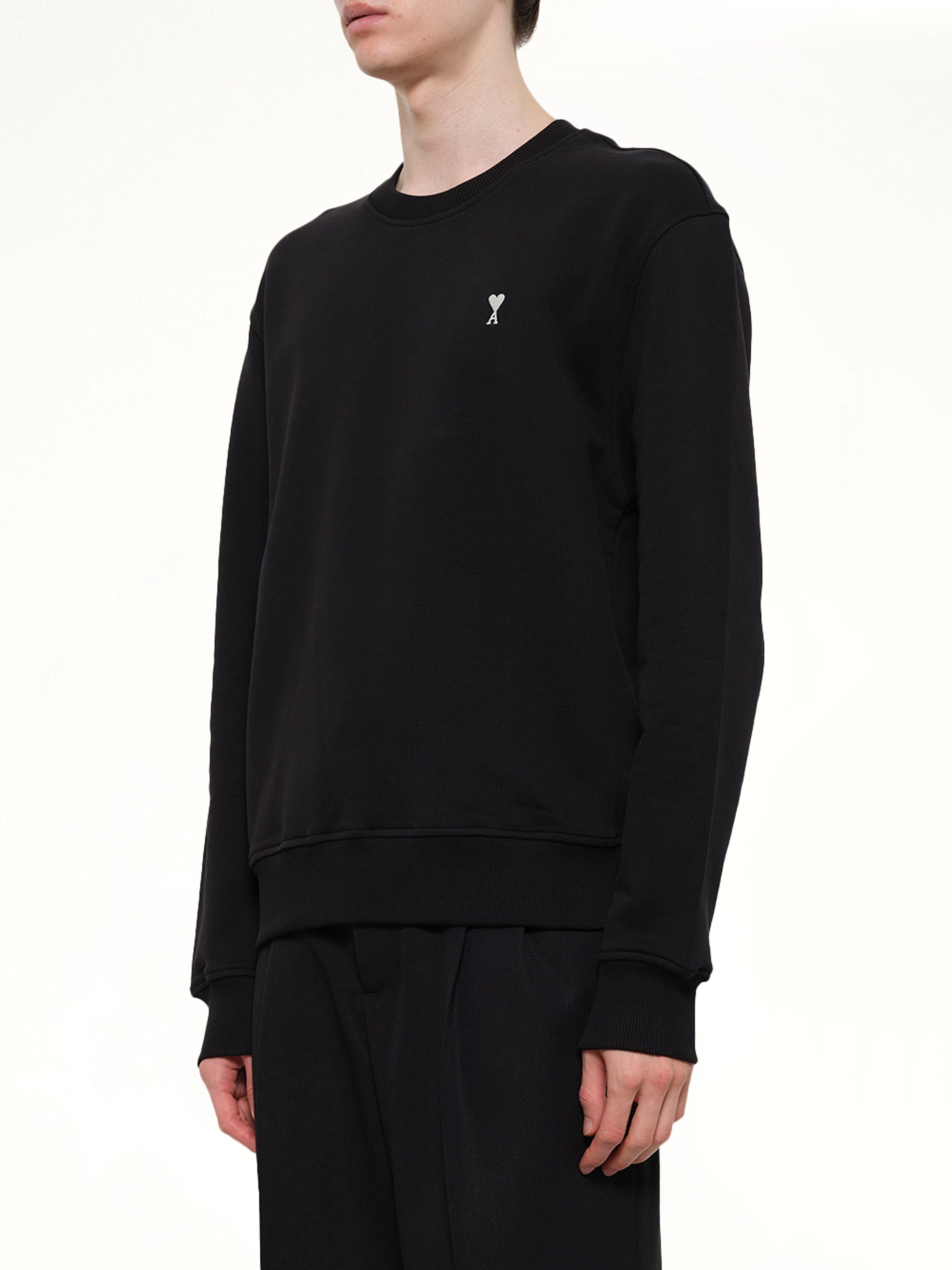 AMI PARIS Contrasted ADC Sweatshirt in Black Side View from MARAIS