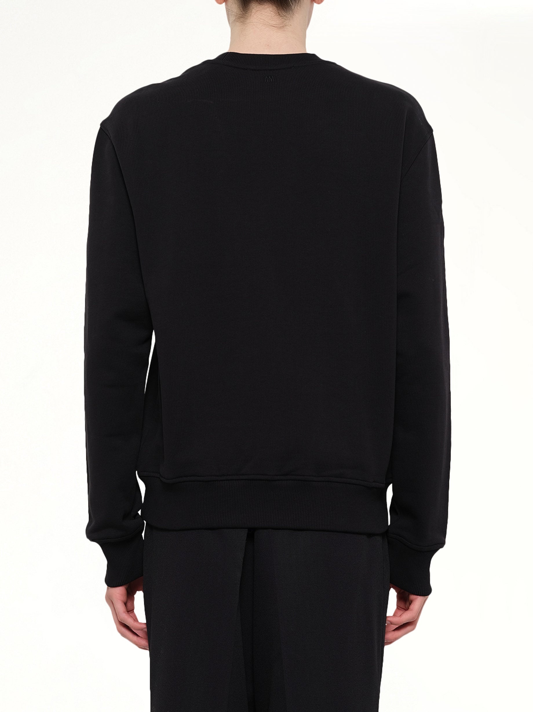 AMI PARIS Contrasted ADC Sweatshirt in Black Back View from MARAIS
