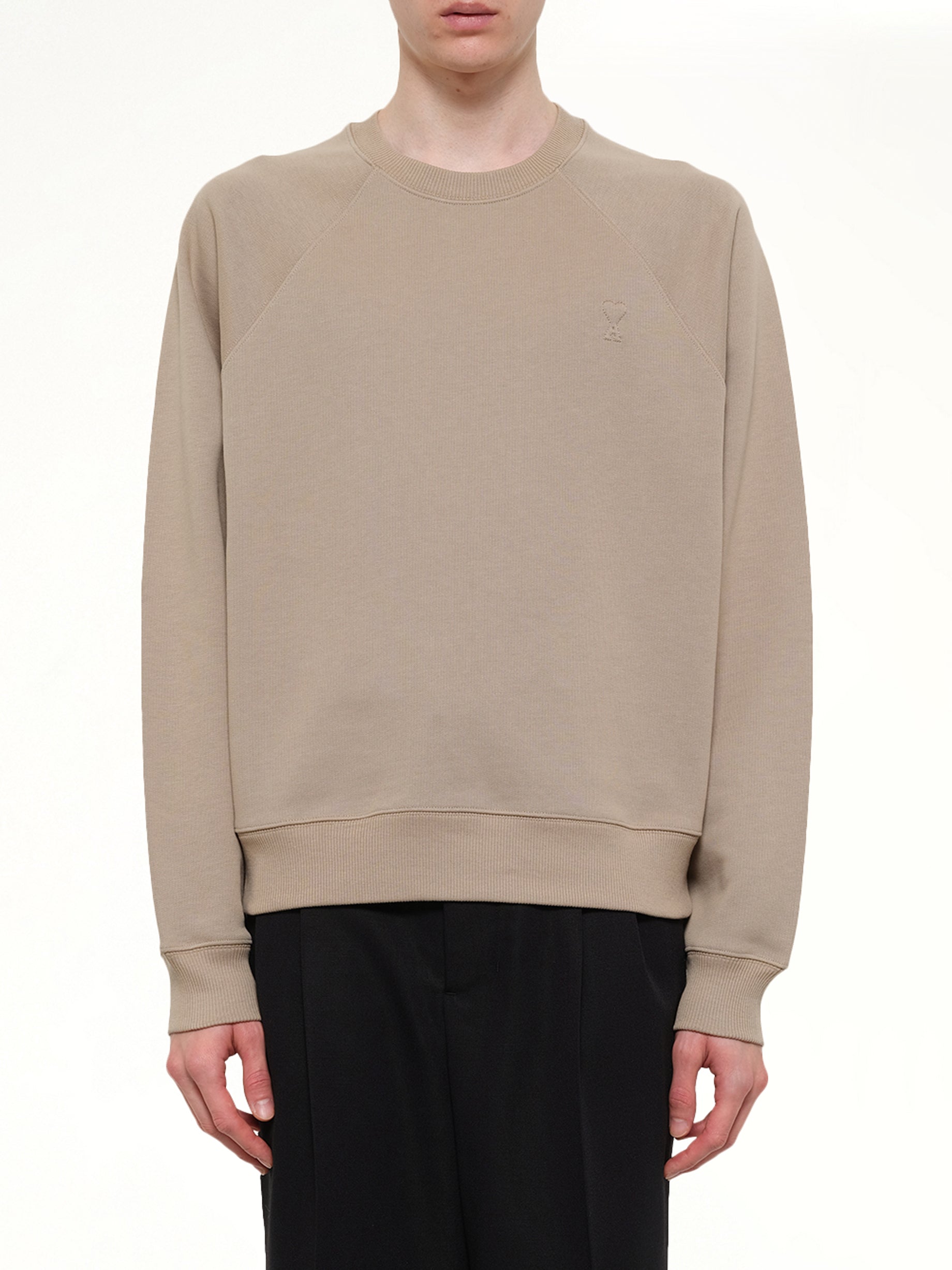 Small Embossed ADC Sweatshirt in Beige Taupe