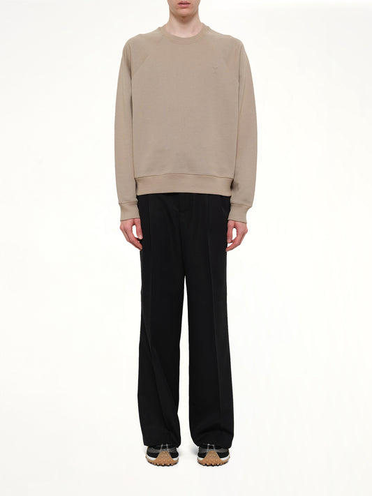 Small Embossed ADC Sweatshirt in Beige Taupe