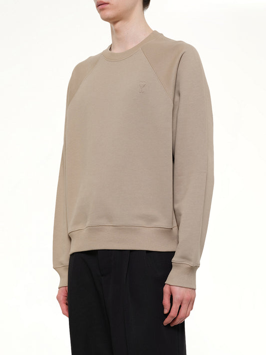 Small Embossed ADC Sweatshirt in Beige Taupe