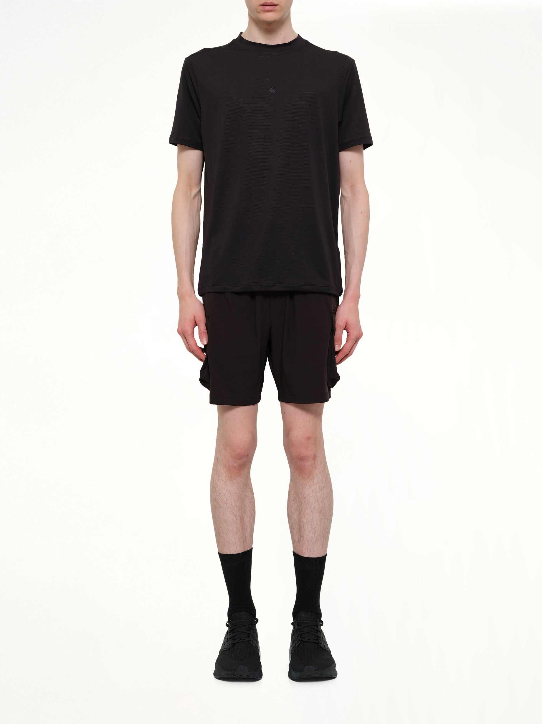 REPRESENT , 247 DNA Mesh T-Shirt in Jet Black Model View from MARAIS