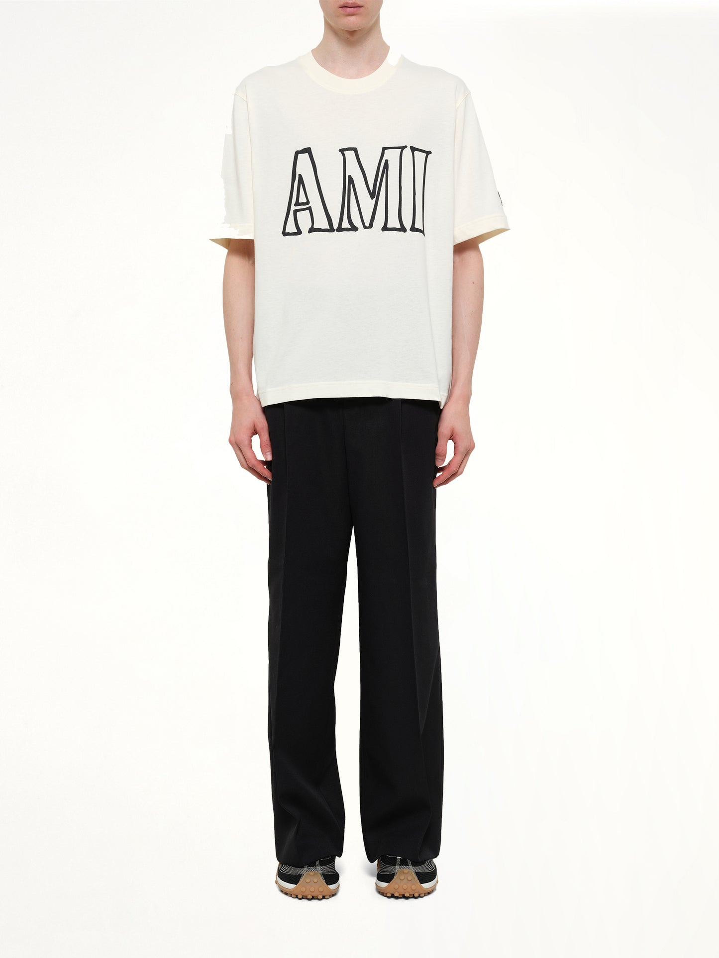 Ami Paris Boxy Fit T-Shirt in White
