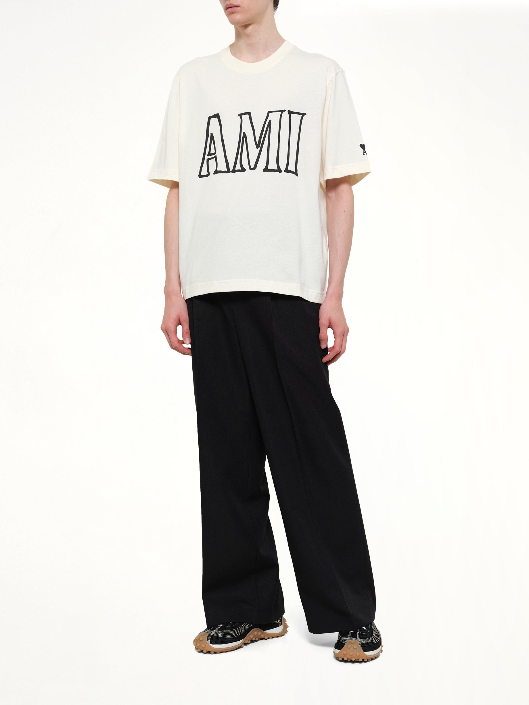 AMI PARIS Ami Paris Boxy Fit T-Shirt in White Full Reference from MARAIS