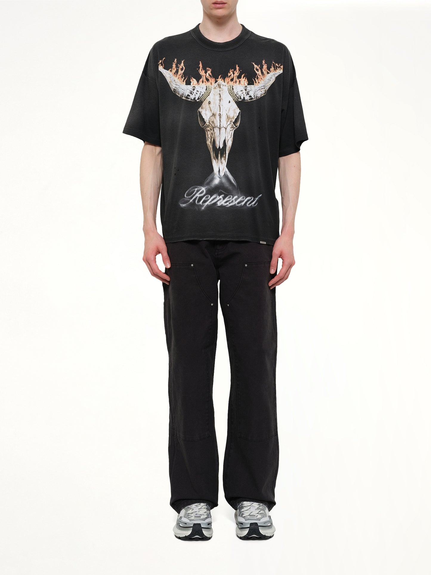 British Cowboys T-Shirt in Stained Black