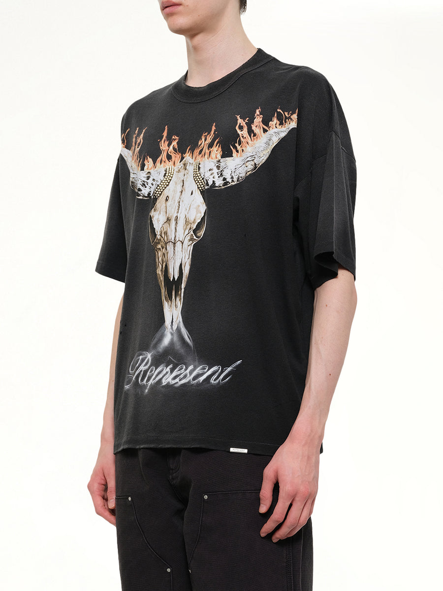 British Cowboys T-Shirt in Stained Black