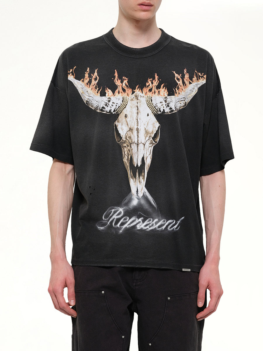 British Cowboys T-Shirt in Stained Black