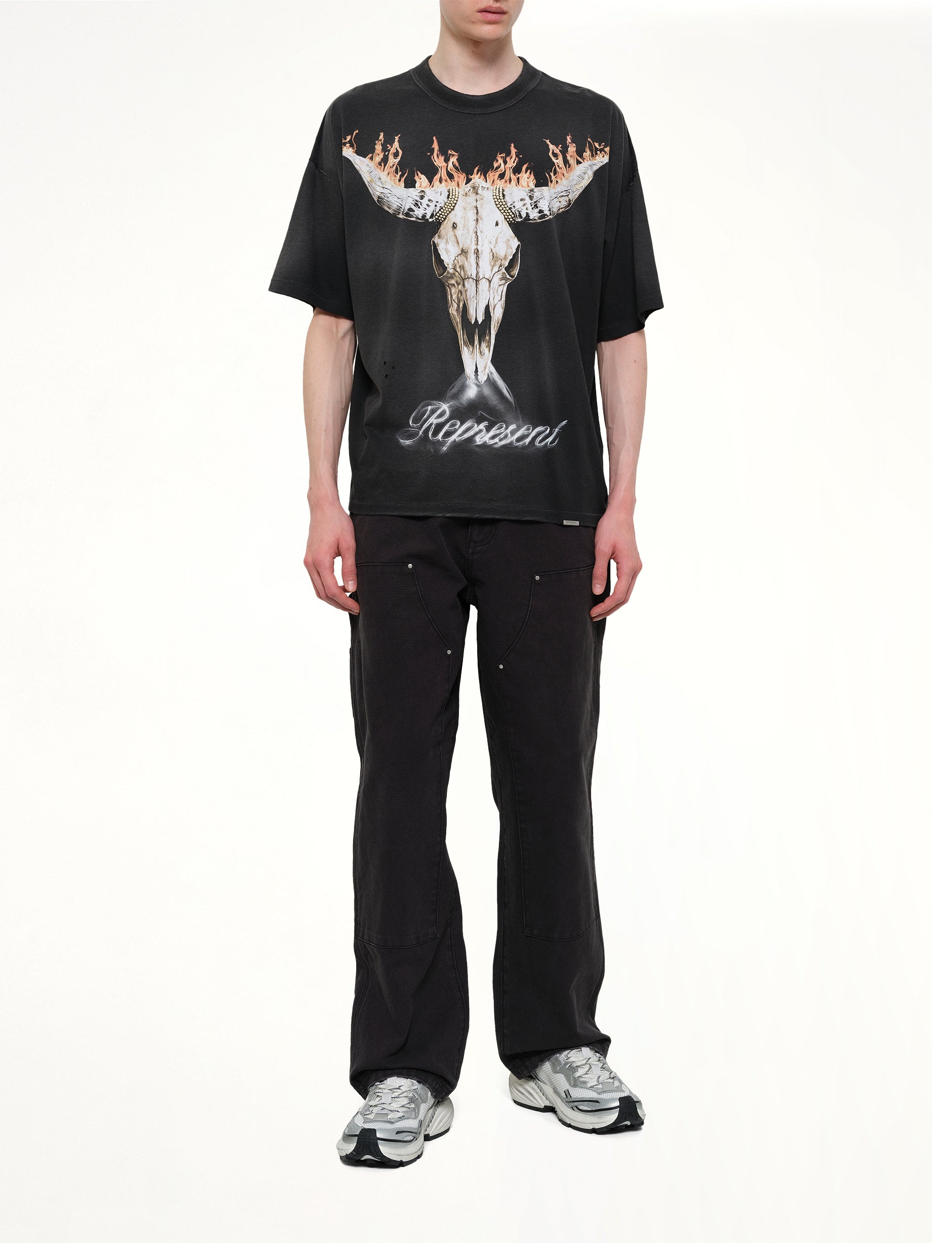 REPRESENT British Cowboys T-Shirt in Stained Black Full Reference from MARAIS