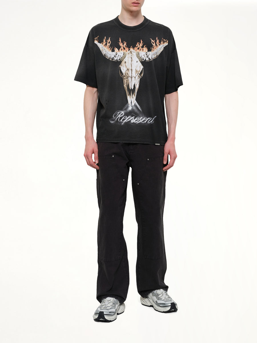 British Cowboys T-Shirt in Stained Black