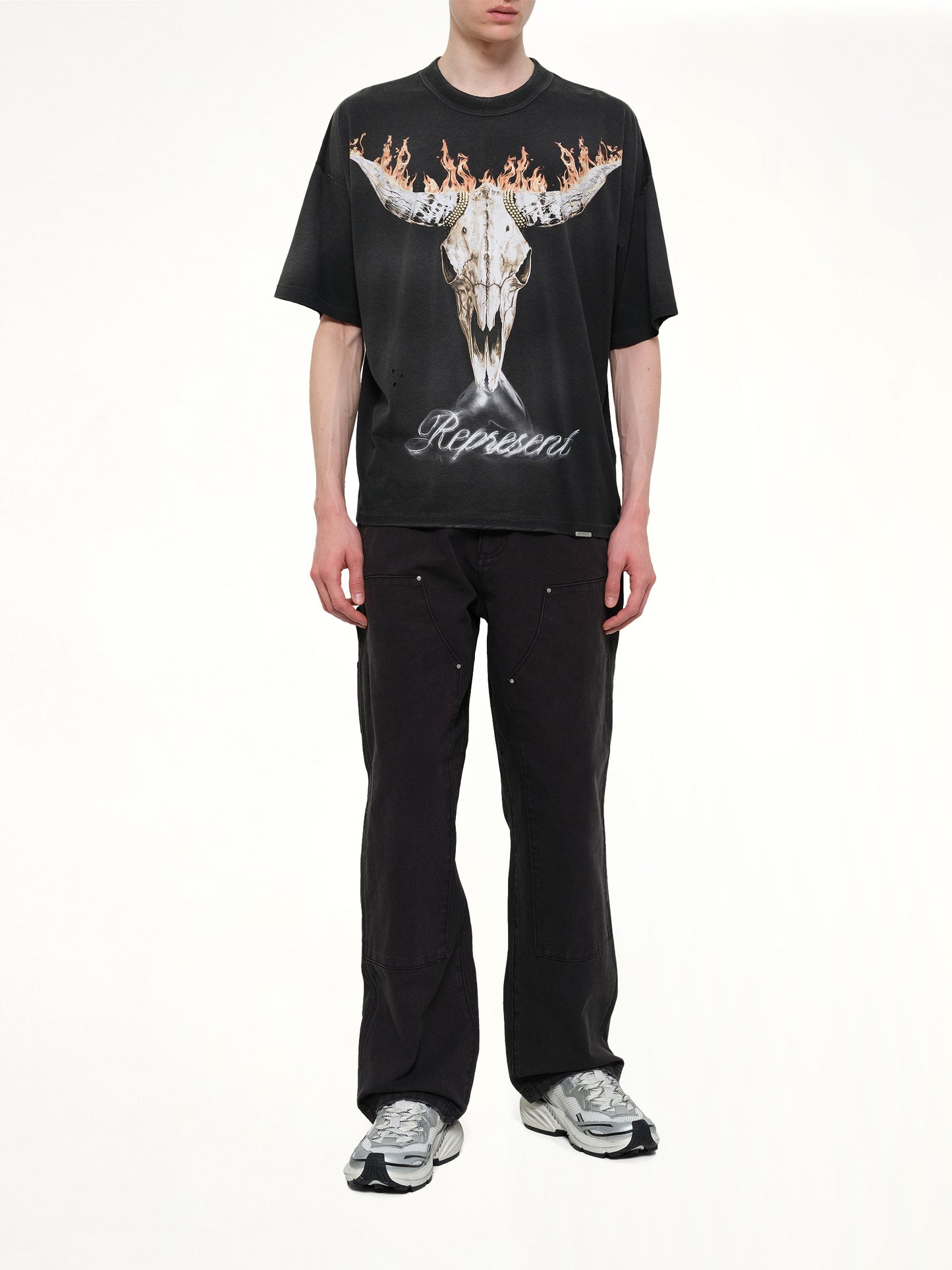 British Cowboys T-Shirt in Stained Black