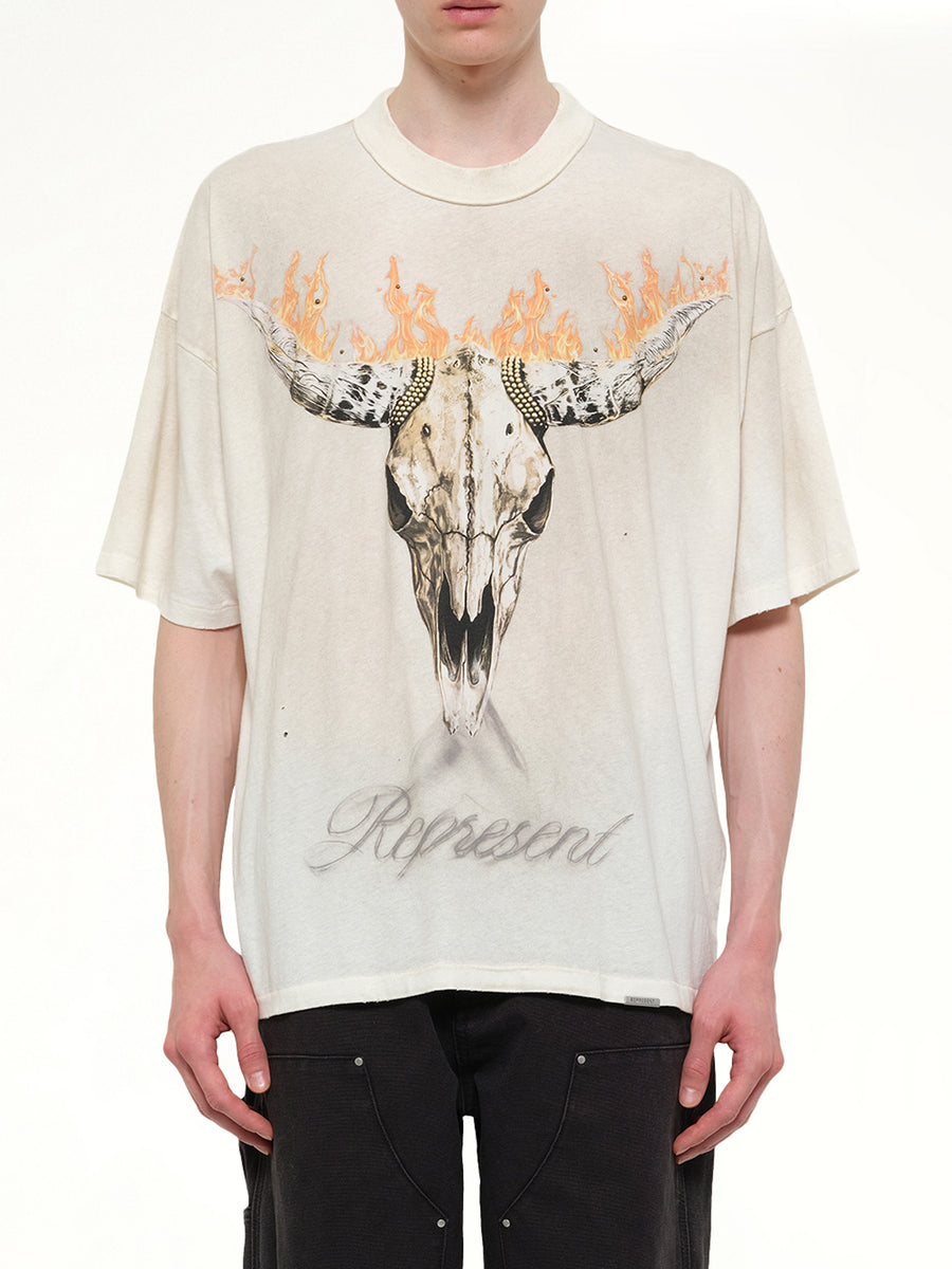 British Cowboys T-Shirt in Washed Ecru