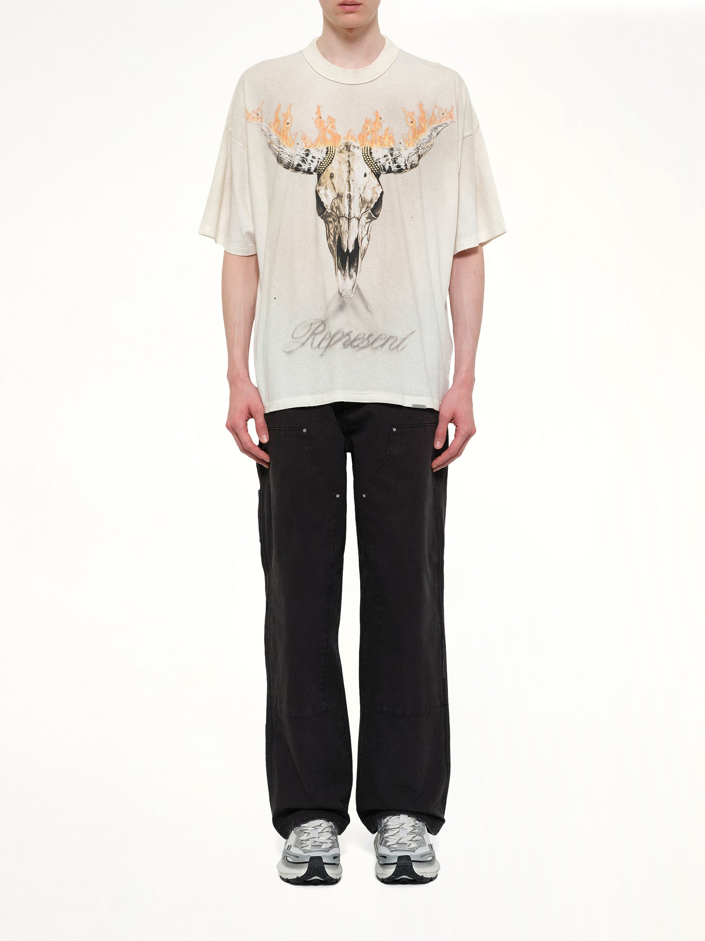 British Cowboys T-Shirt in Washed Ecru