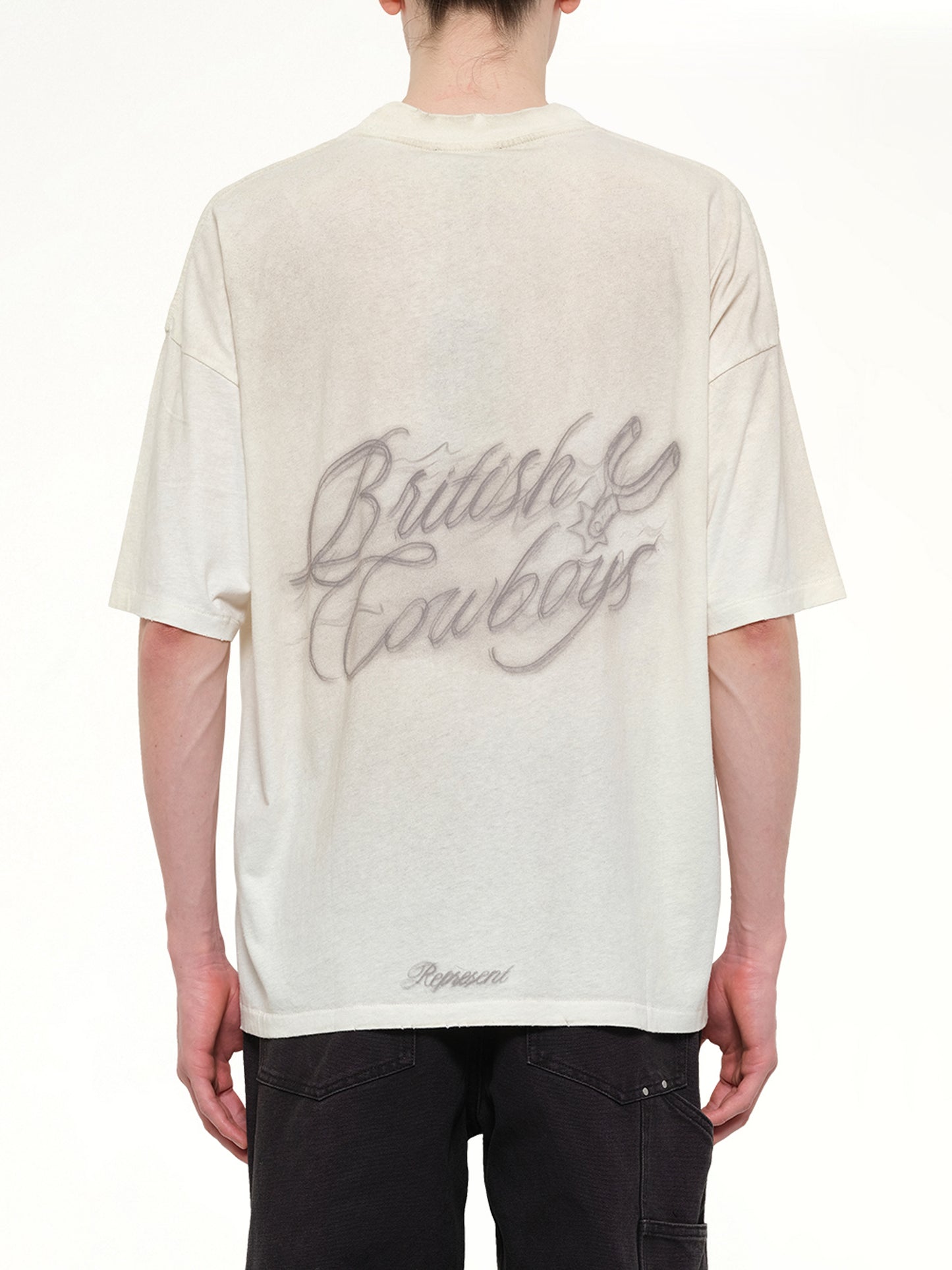 British Cowboys T-Shirt in Washed Ecru
