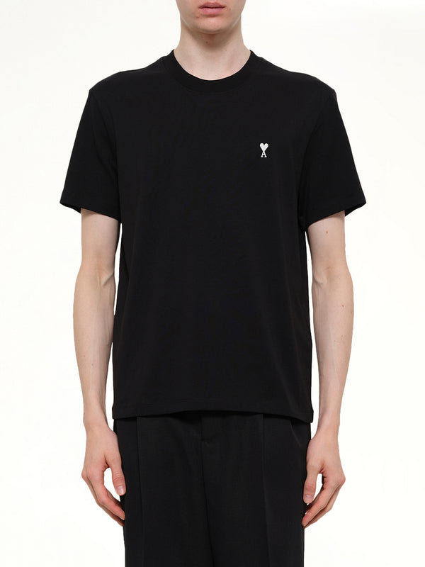 Contrasted Ami De Coeur T-Shirt in Black
