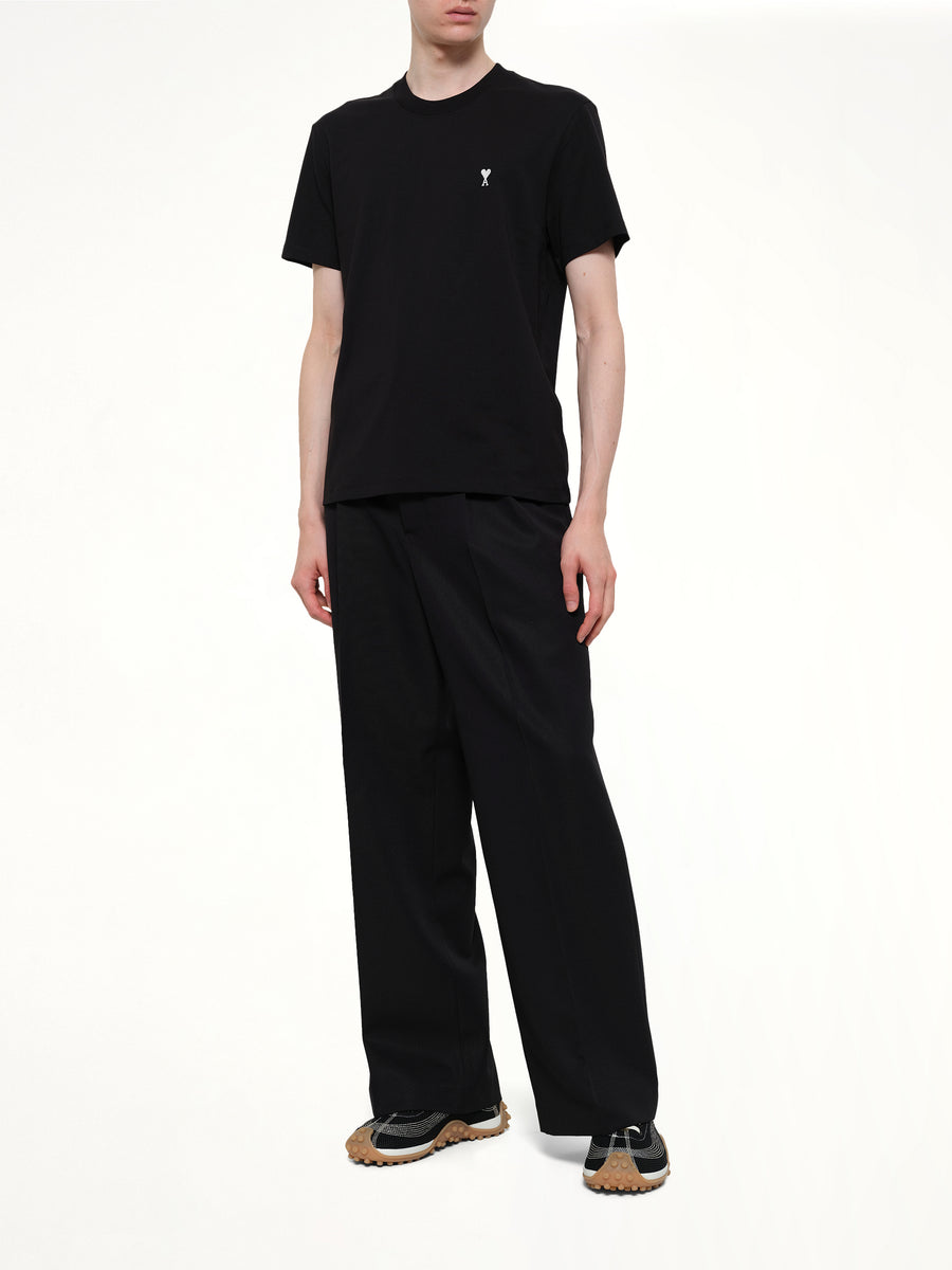 Contrasted Ami De Coeur T-Shirt in Black