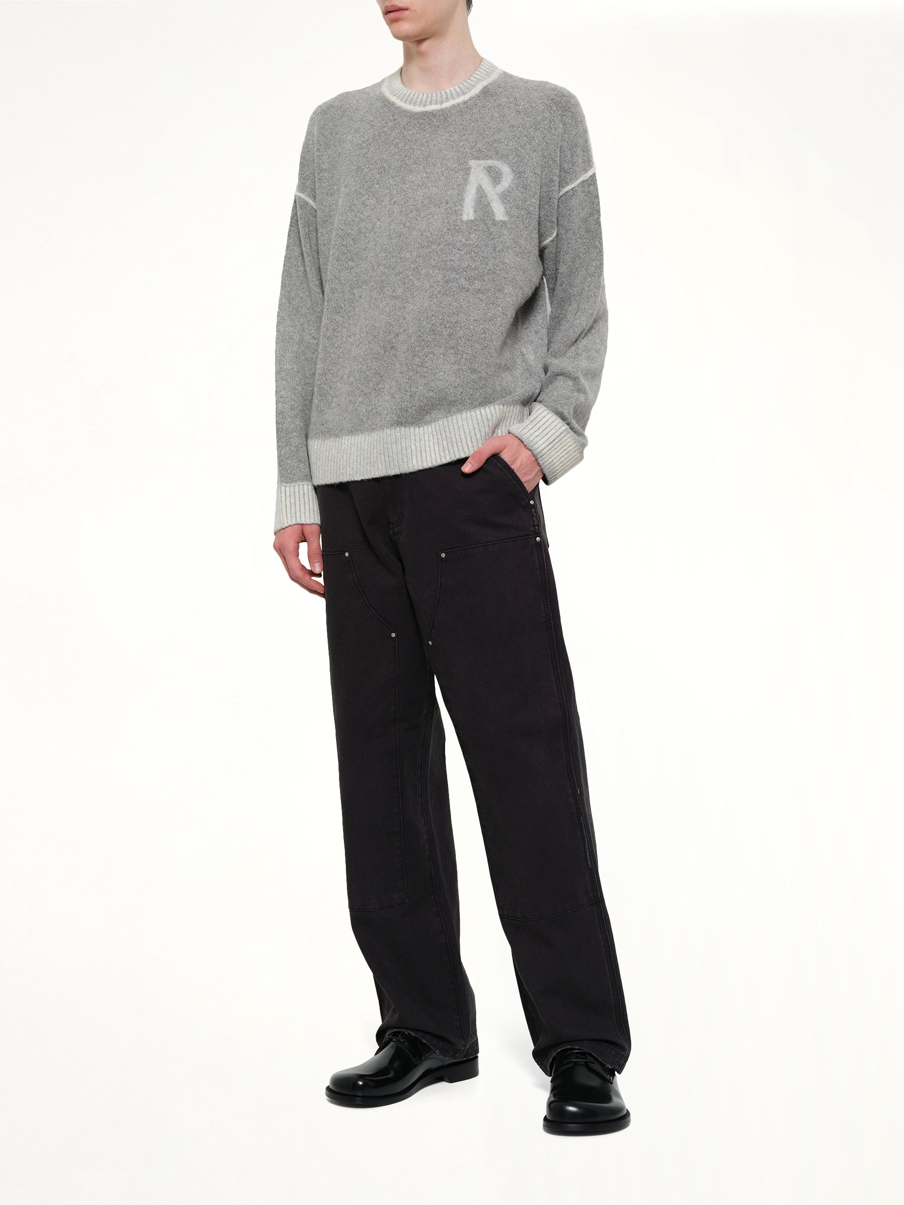 REPRESENT Laurel Knit Sweatshirt in Sun Fade Grey Full Reference from MARAIS