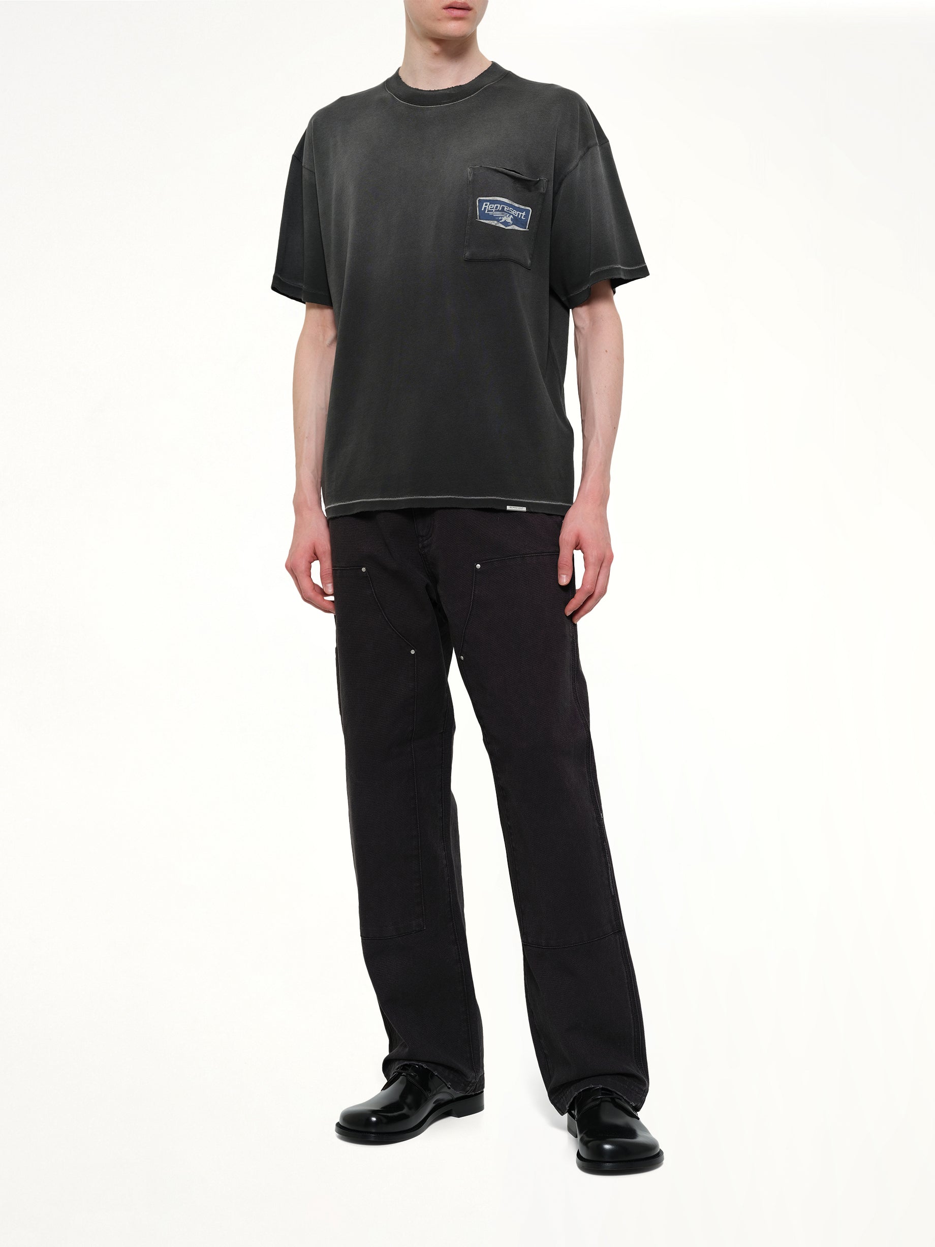 REPRESENT Nothing Faster T-Shirt in Stained Black Full Reference from MARAIS