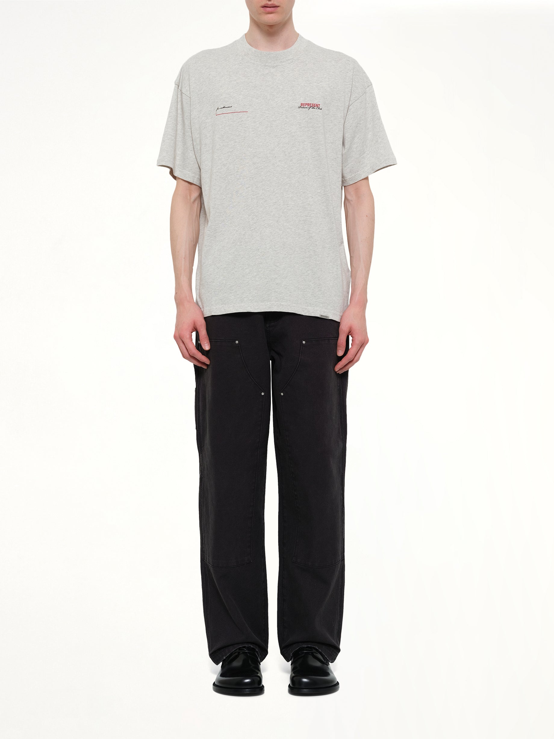 REPRESENT Patron of The Club T-Shirt in Cream Marl Model View from MARAIS
