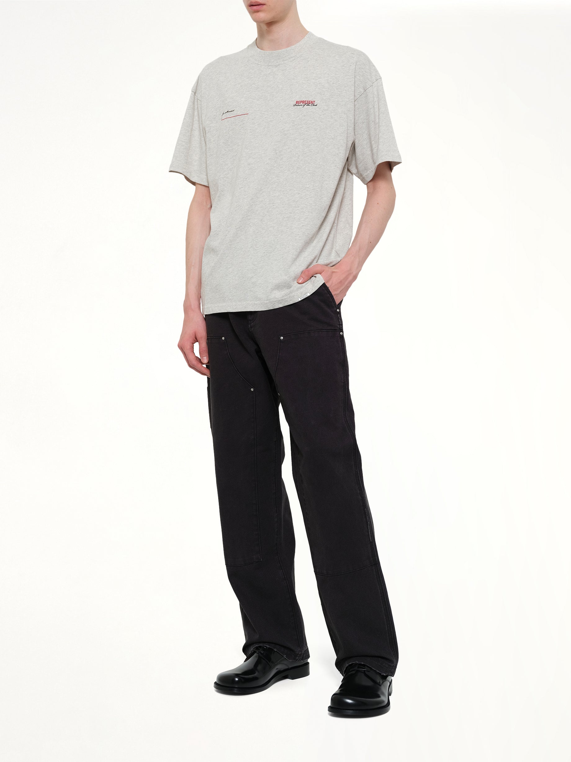 REPRESENT Patron of The Club T-Shirt in Cream Marl Full Reference from MARAIS