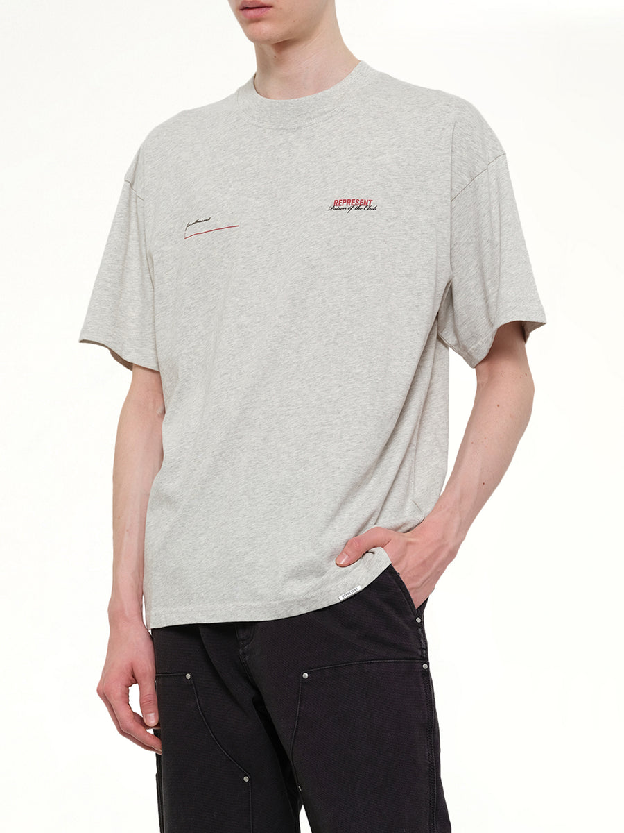 Patron of The Club T-Shirt in Cream Marl