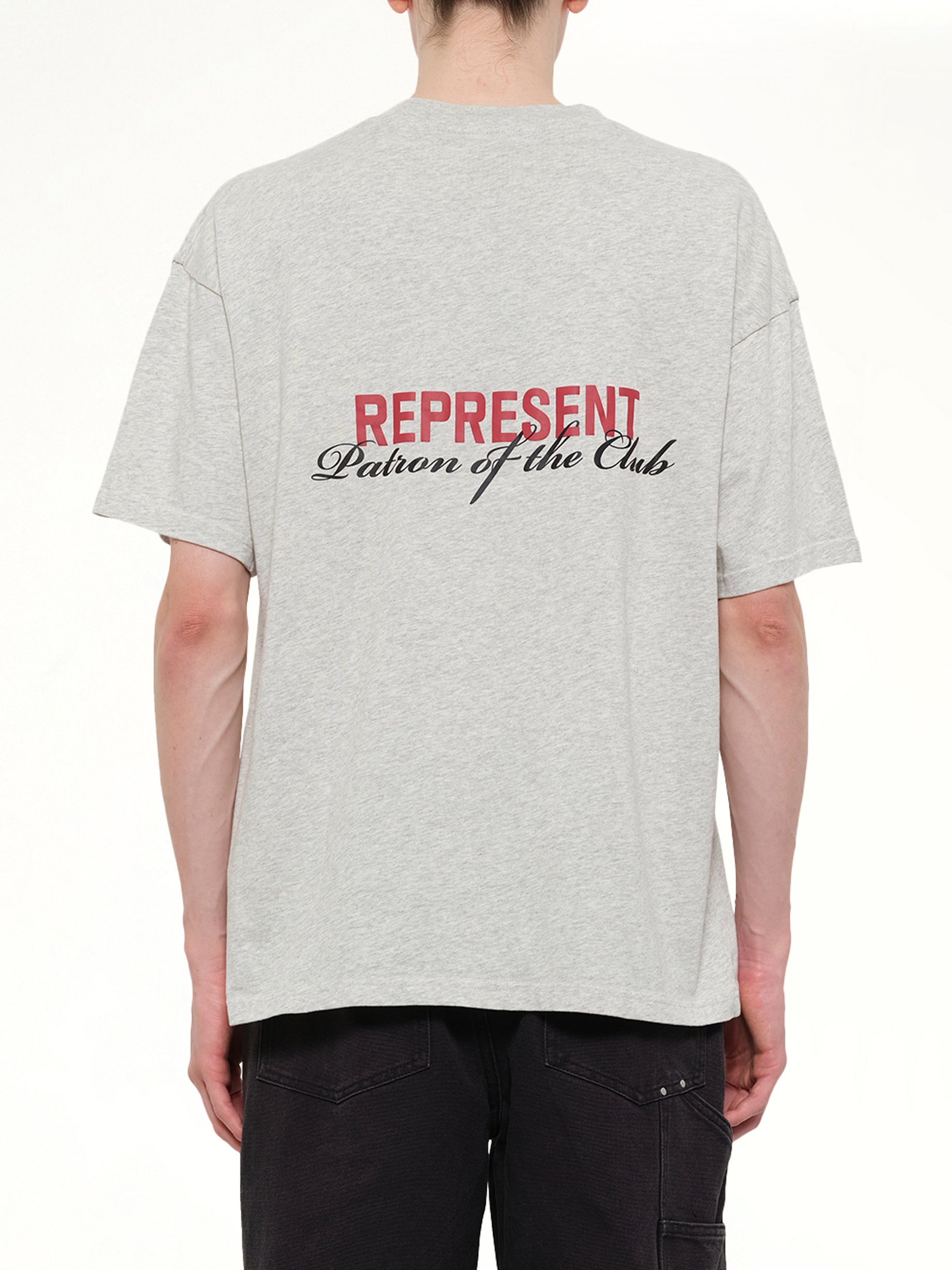 REPRESENT Patron of The Club T-Shirt in Cream Marl Back View from MARAIS