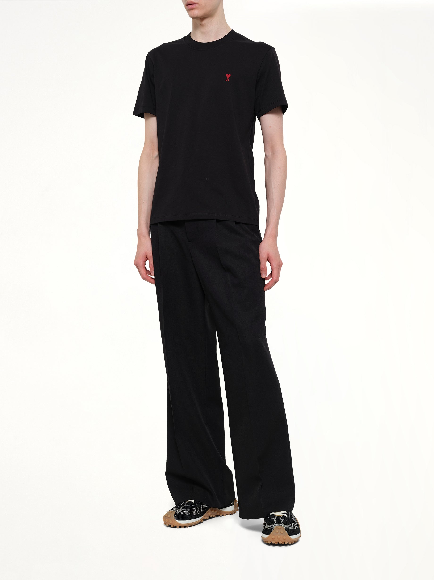 AMI PARIS Red Ami De Coeur T-Shirt in Black Full Reference from MARAIS