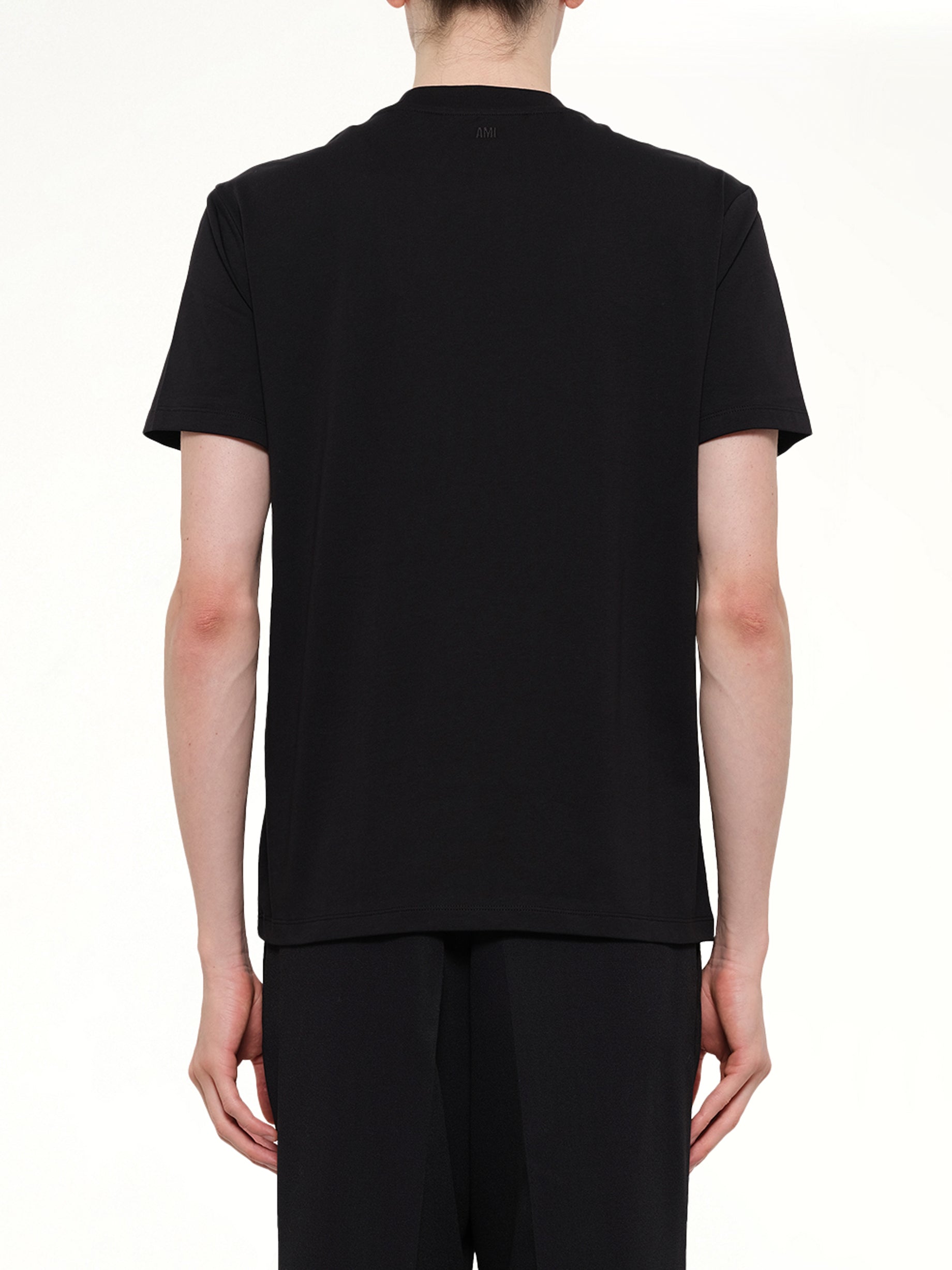 AMI PARIS Red Ami De Coeur T-Shirt in Black Back View from MARAIS