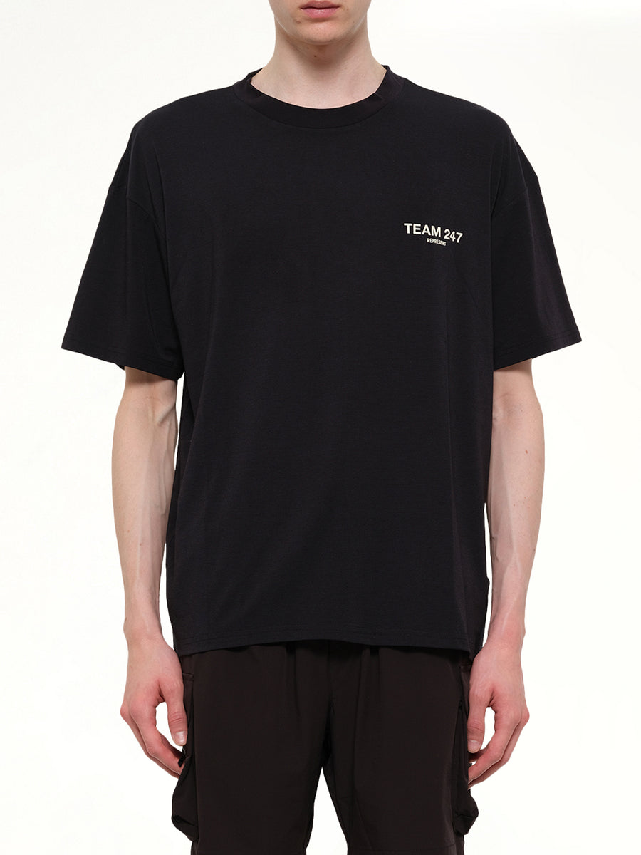 Team 247 Oversized T-Shirt in Jet Black