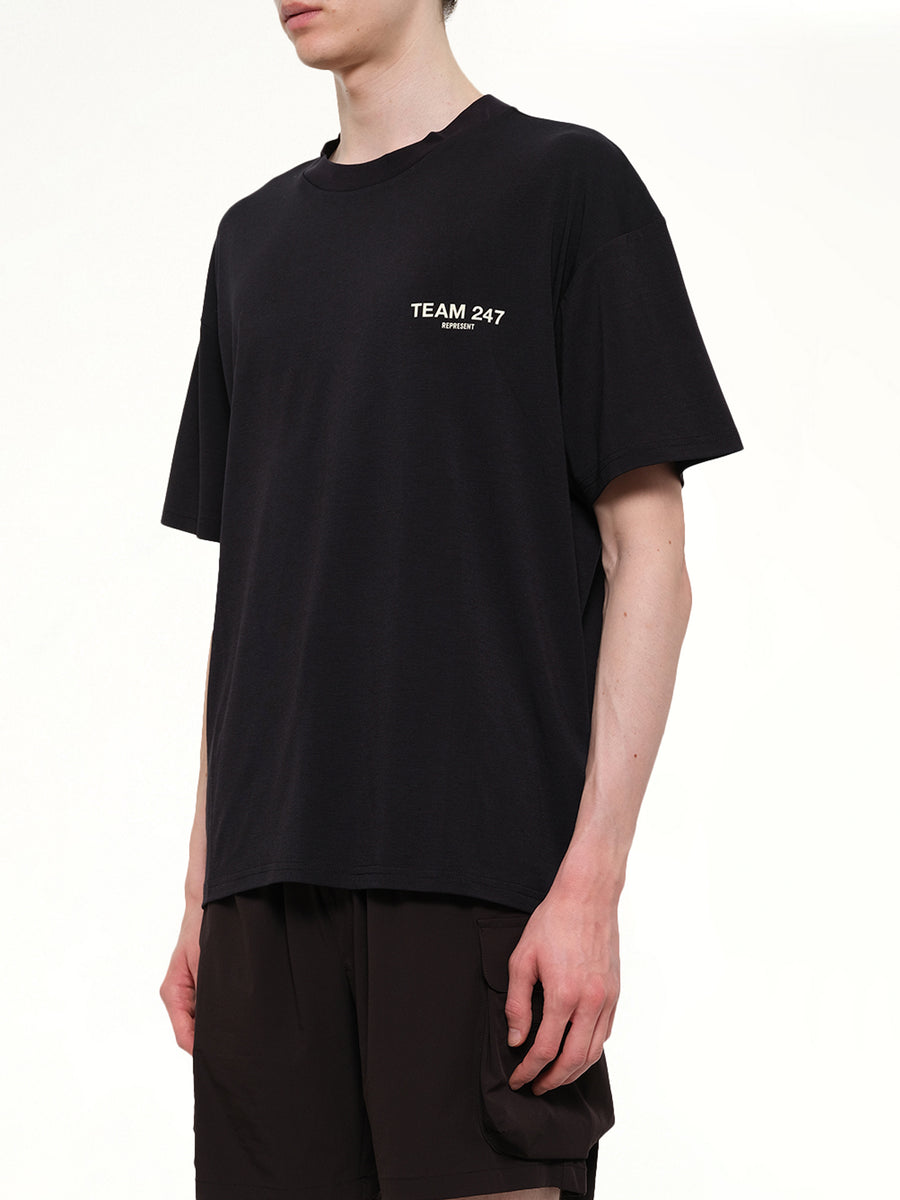 Team 247 Oversized T-Shirt in Jet Black