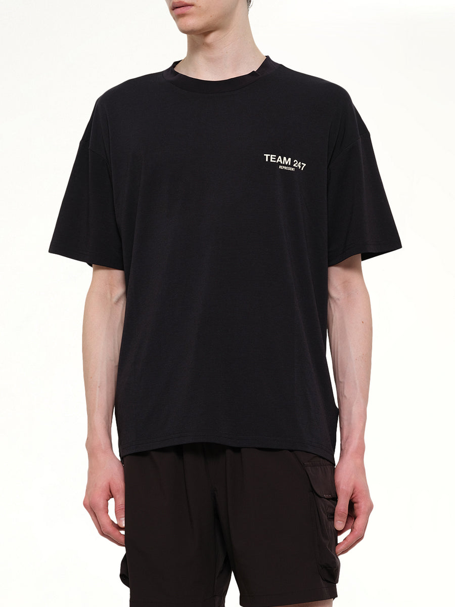Team 247 Oversized T-Shirt in Jet Black
