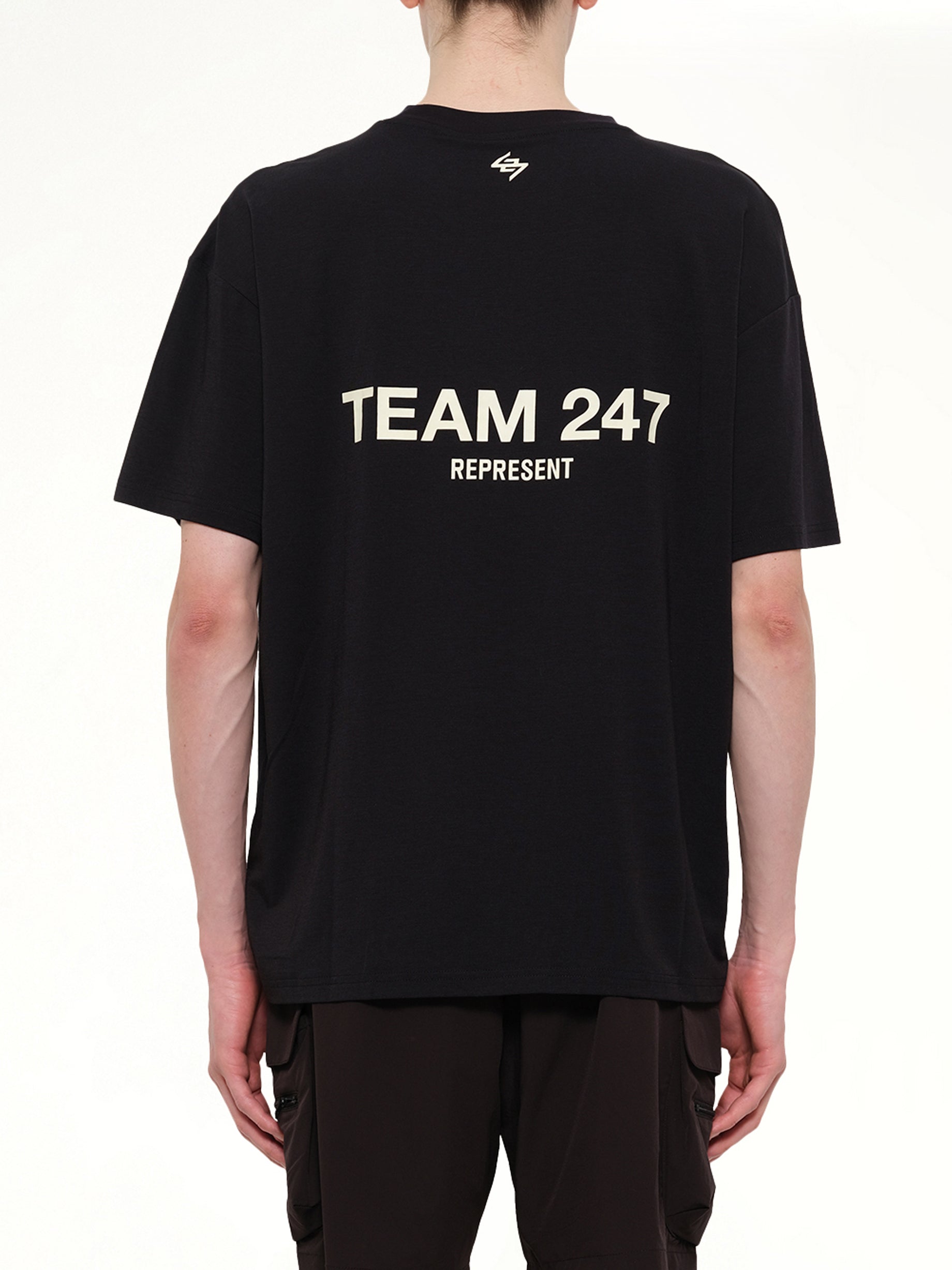 REPRESENT Team 247 Oversized T-Shirt in Jet Black Back View from MARAIS