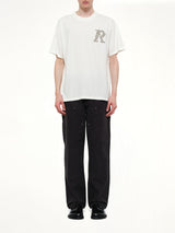 Western Initial T-Shirt in Flat White