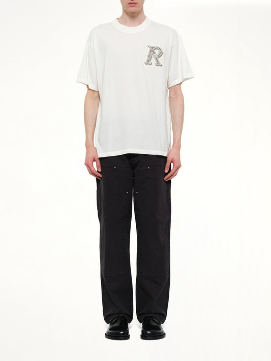 Western Initial T-Shirt in Flat White