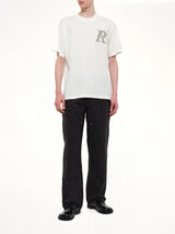 Western Initial T-Shirt in Flat White