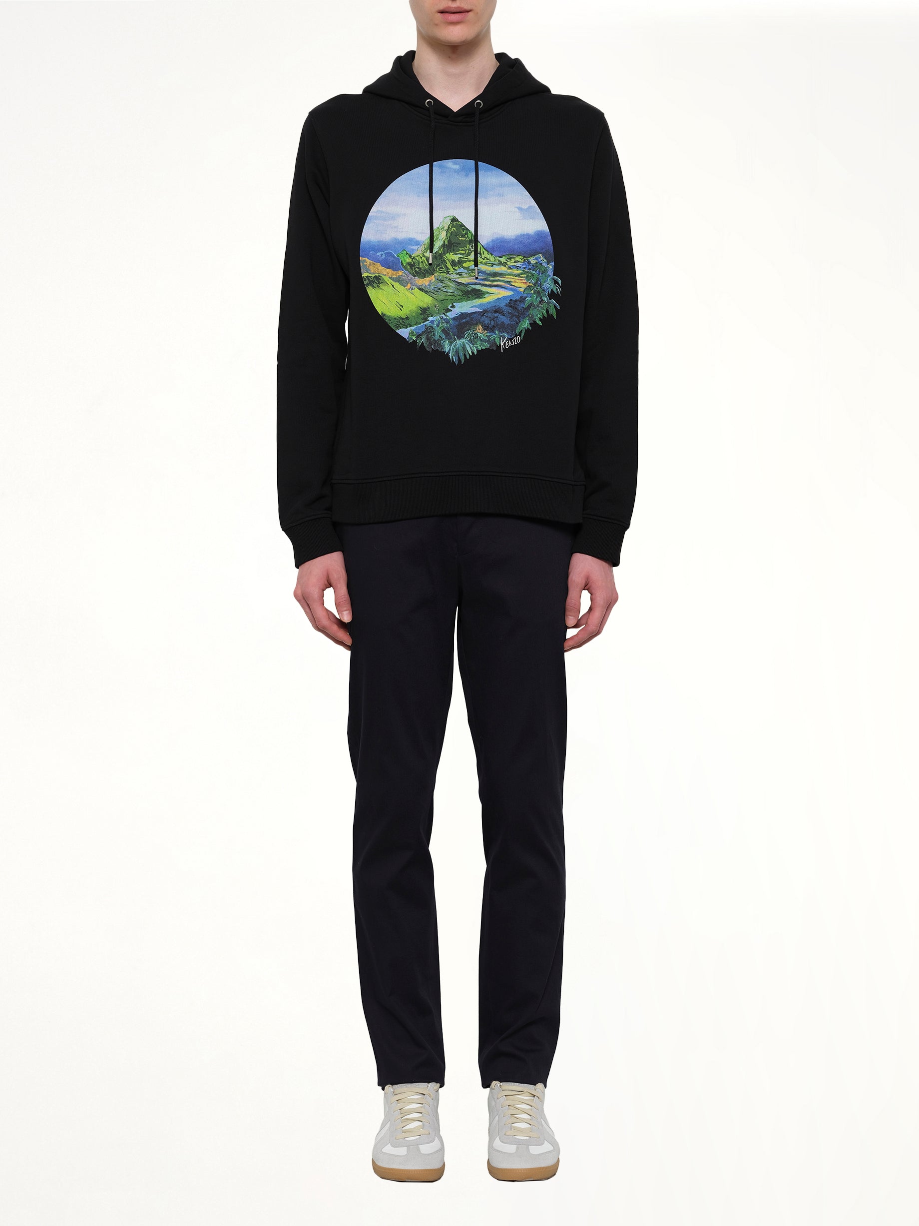 KENZO Landscape Hoodie in Black Product Photo from MARAIS