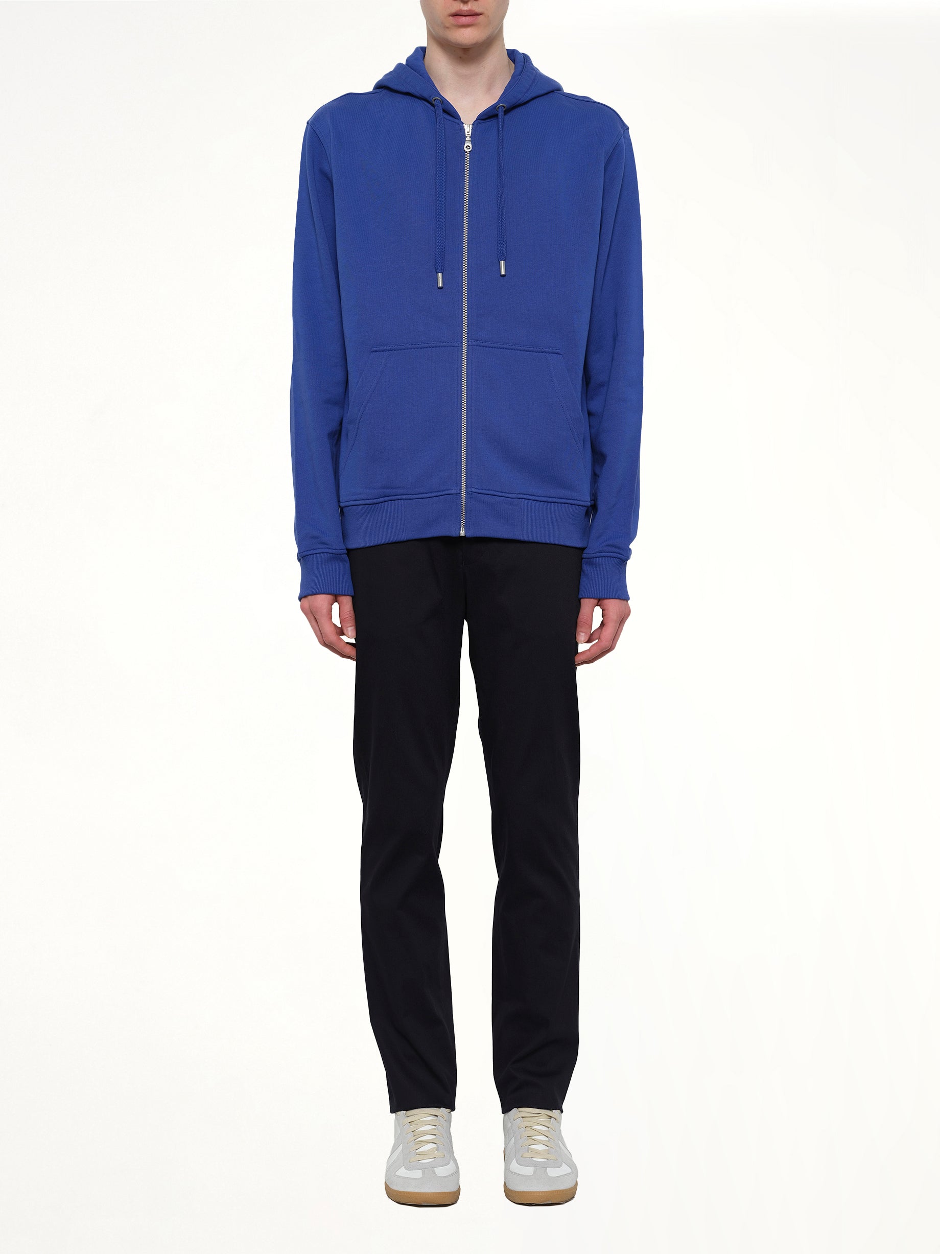 KENZO Logo Zip Hoodie in Blue Product Photo from MARAIS
