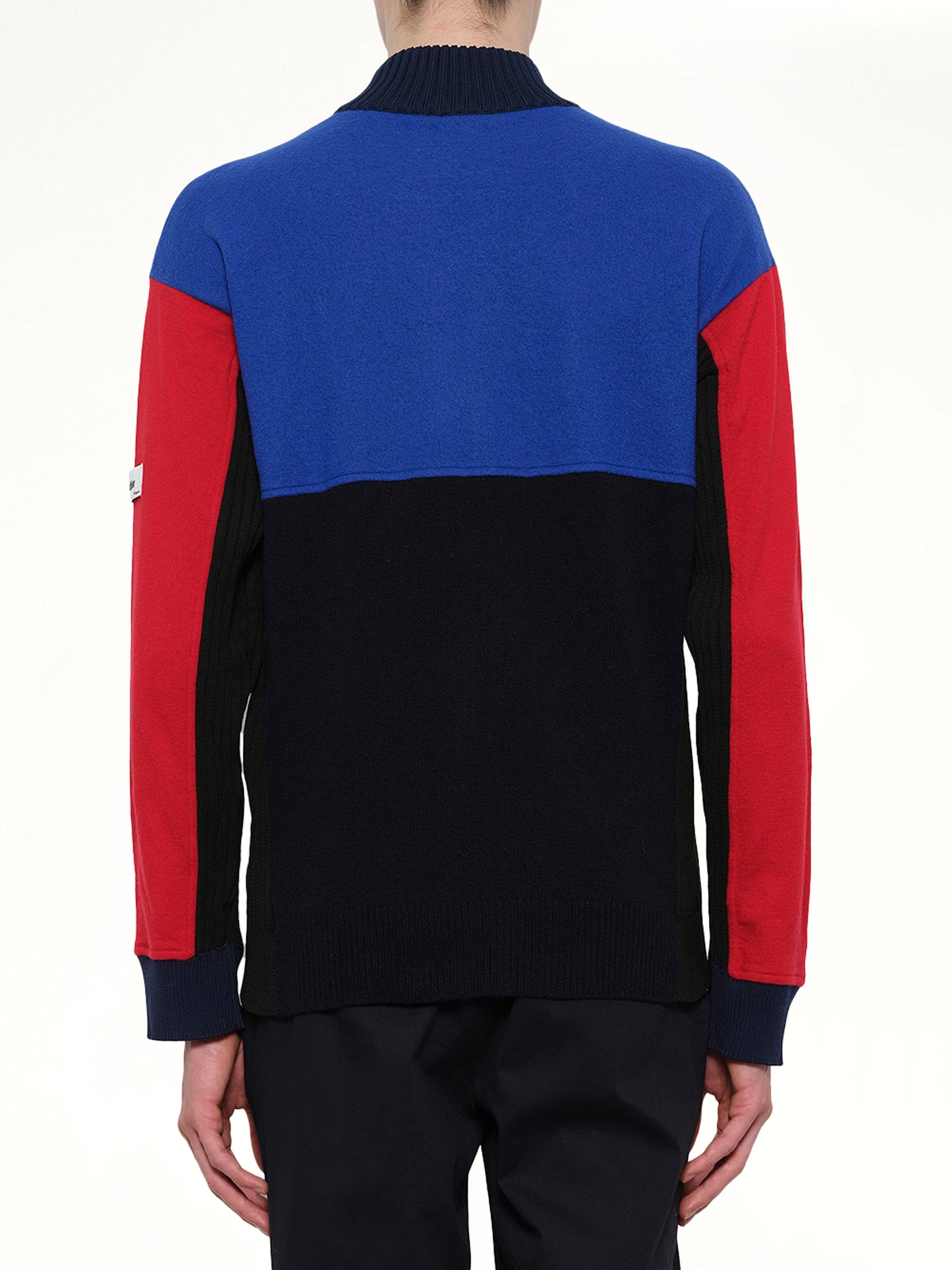 Colorblock Zip Jacket in Blue/Black/Red