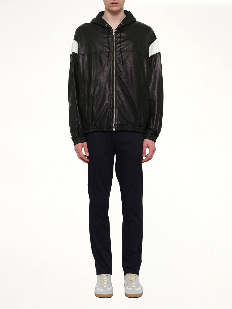 Hyper Logo Leather Jacket in Black