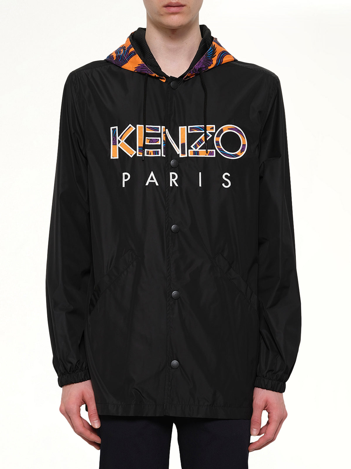 黑色标志教练夹克
