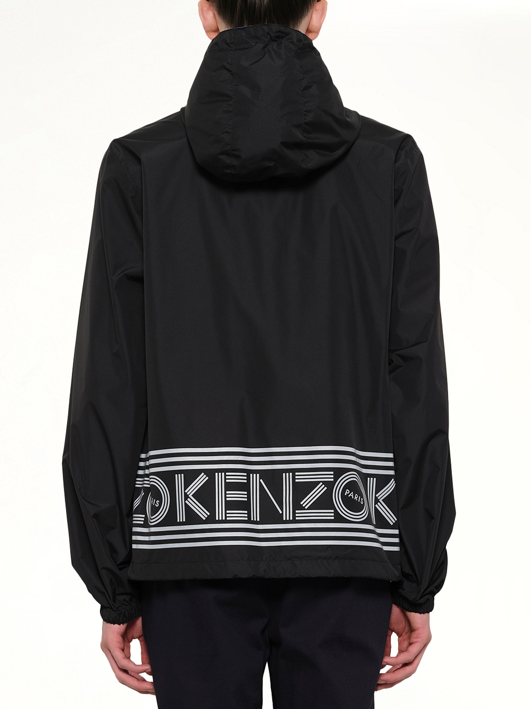 KENZO Reversible Windbreaker in Black Side View from MARAIS